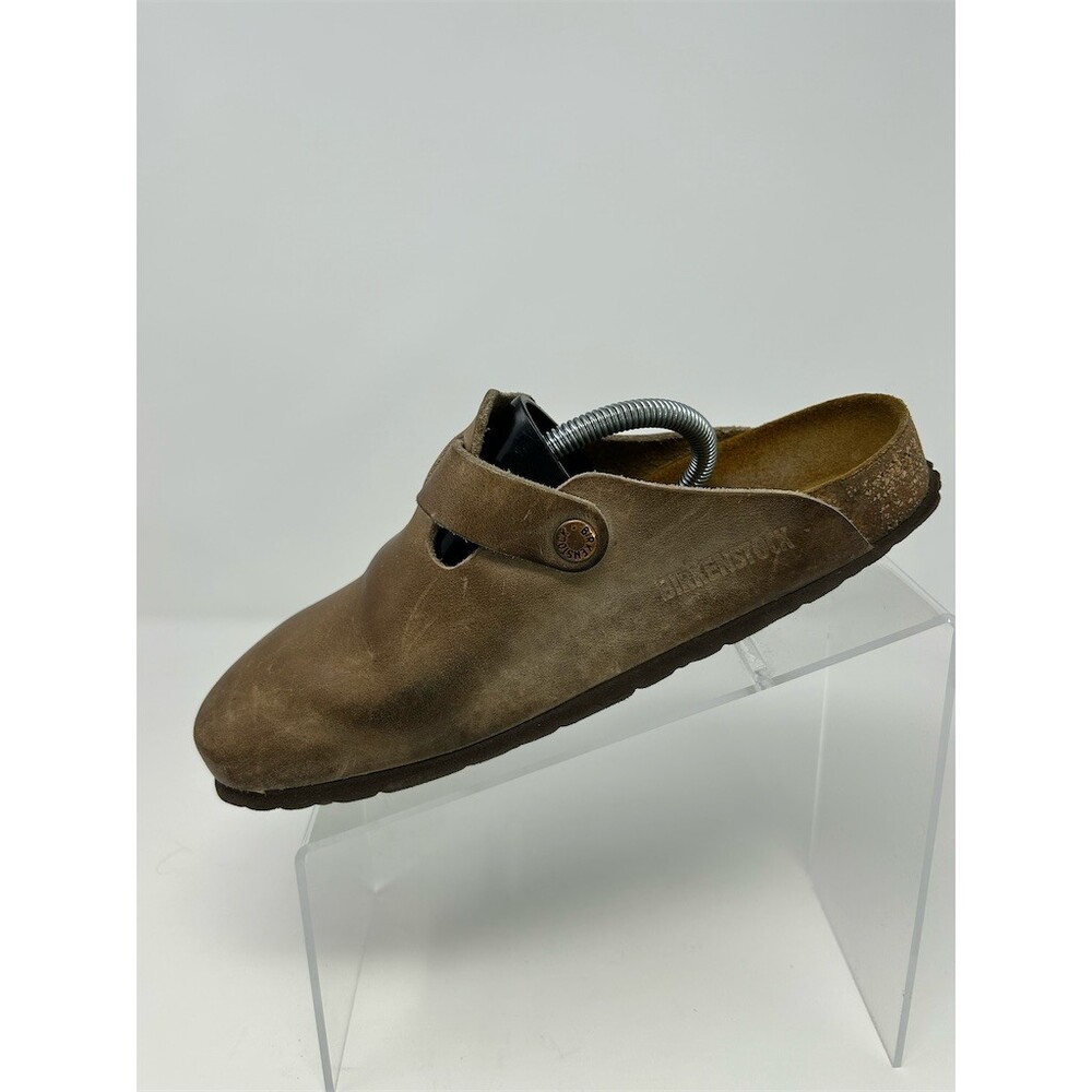 Birkenstock Boston Clogs Tobacco Brown Slip-On Buckle Cork Footbed Size 38 - Picture 3 of 14